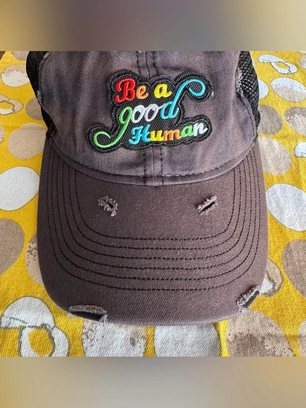 Sportsman Be a Good Human distressed baseball hat